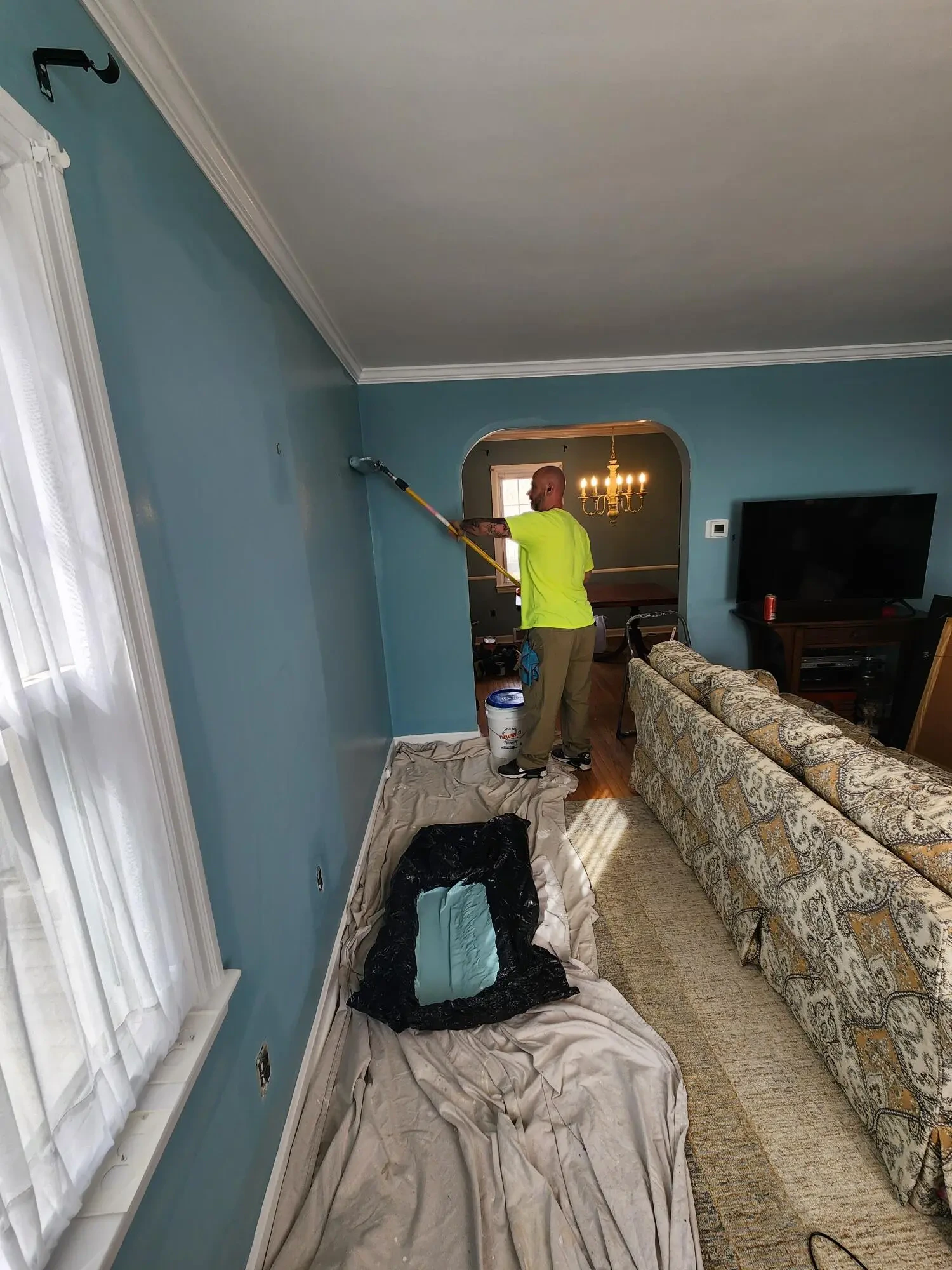 Work photo for Each room Painted with smoothed out walls (fix all cracks and pops)700$