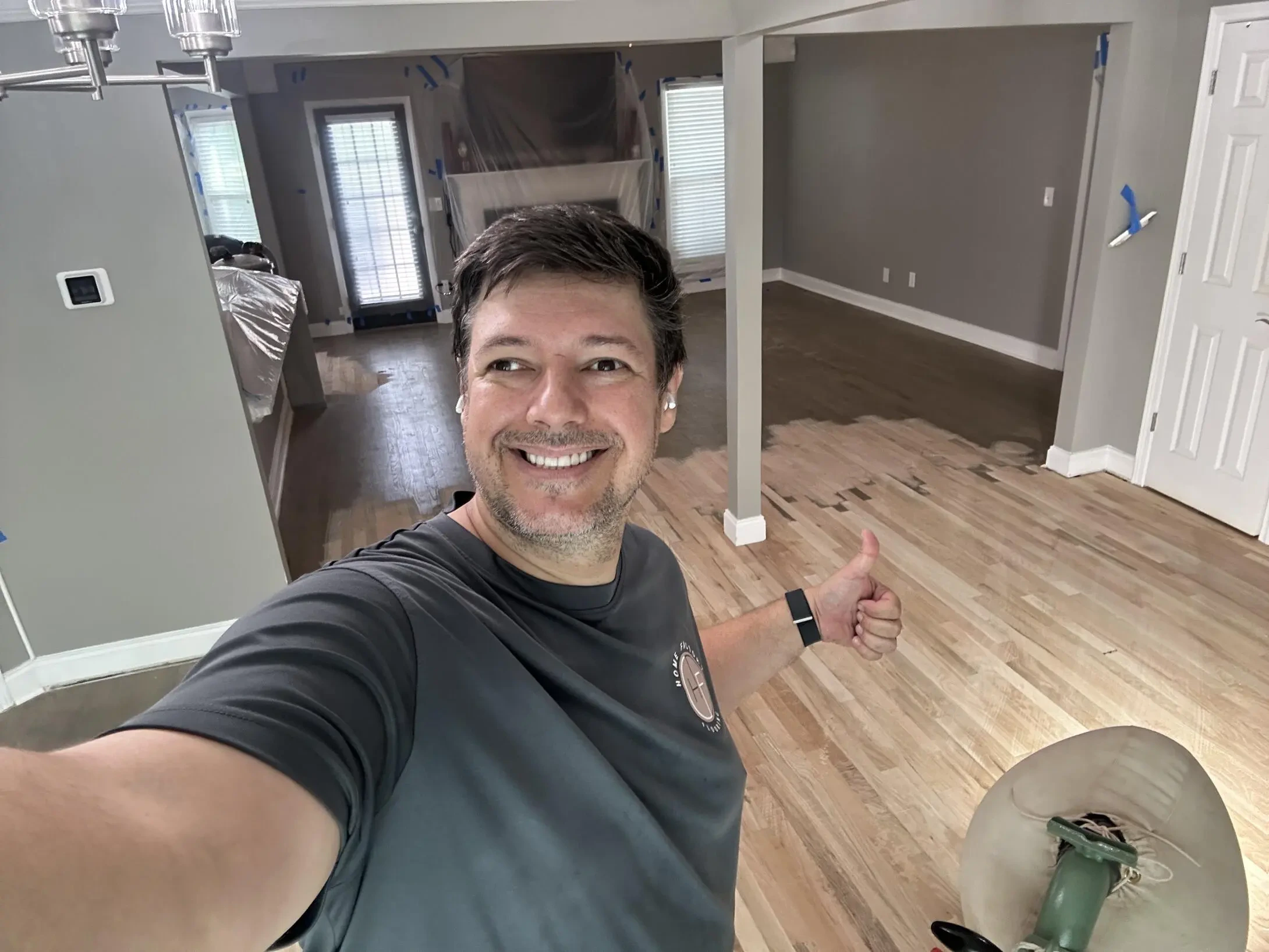 Work photo for Hardwood Refinishing Service: 1000 Sqft at $3 per foot