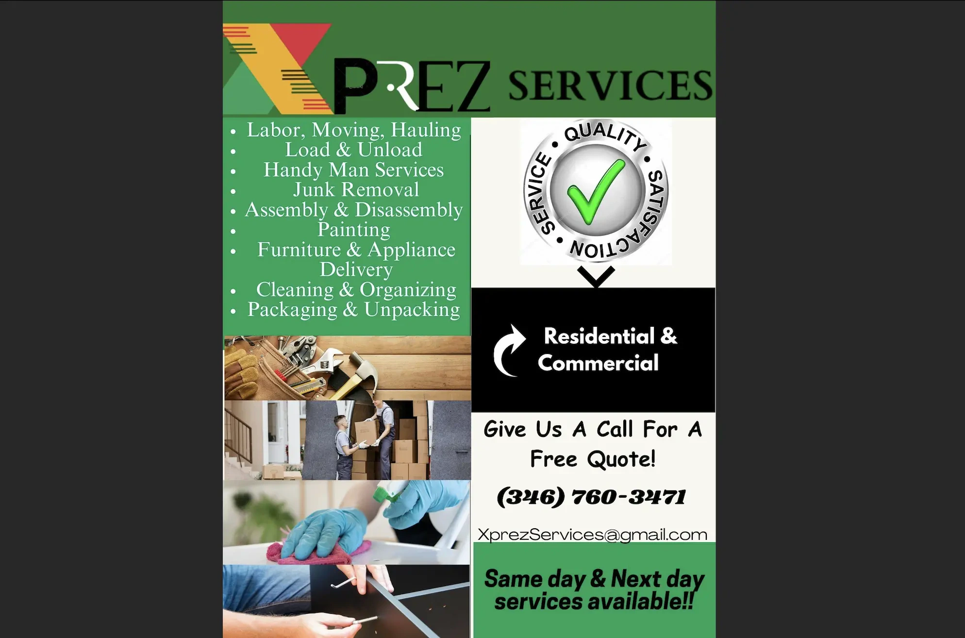 Work photo for Furniture Moving & Labor Assistance