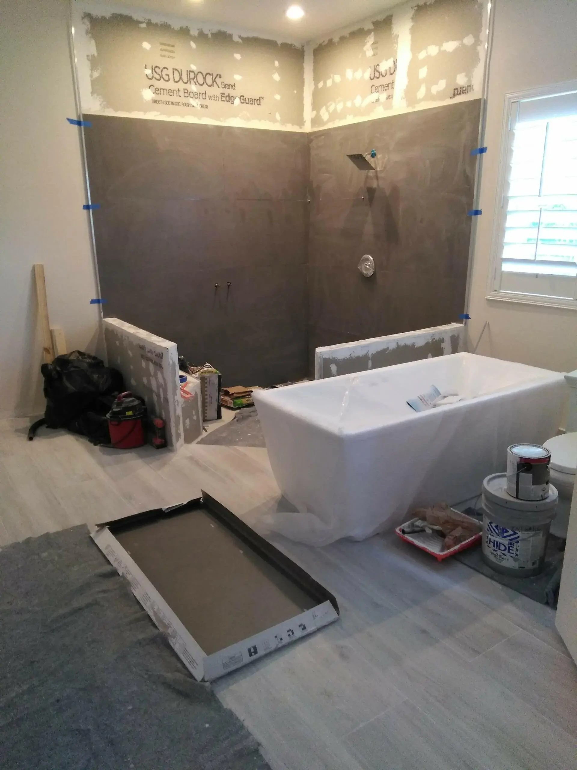 Work photo for Master Bathroom Remodeling: Demolition, Fixtures, Tiling, Painting $8000