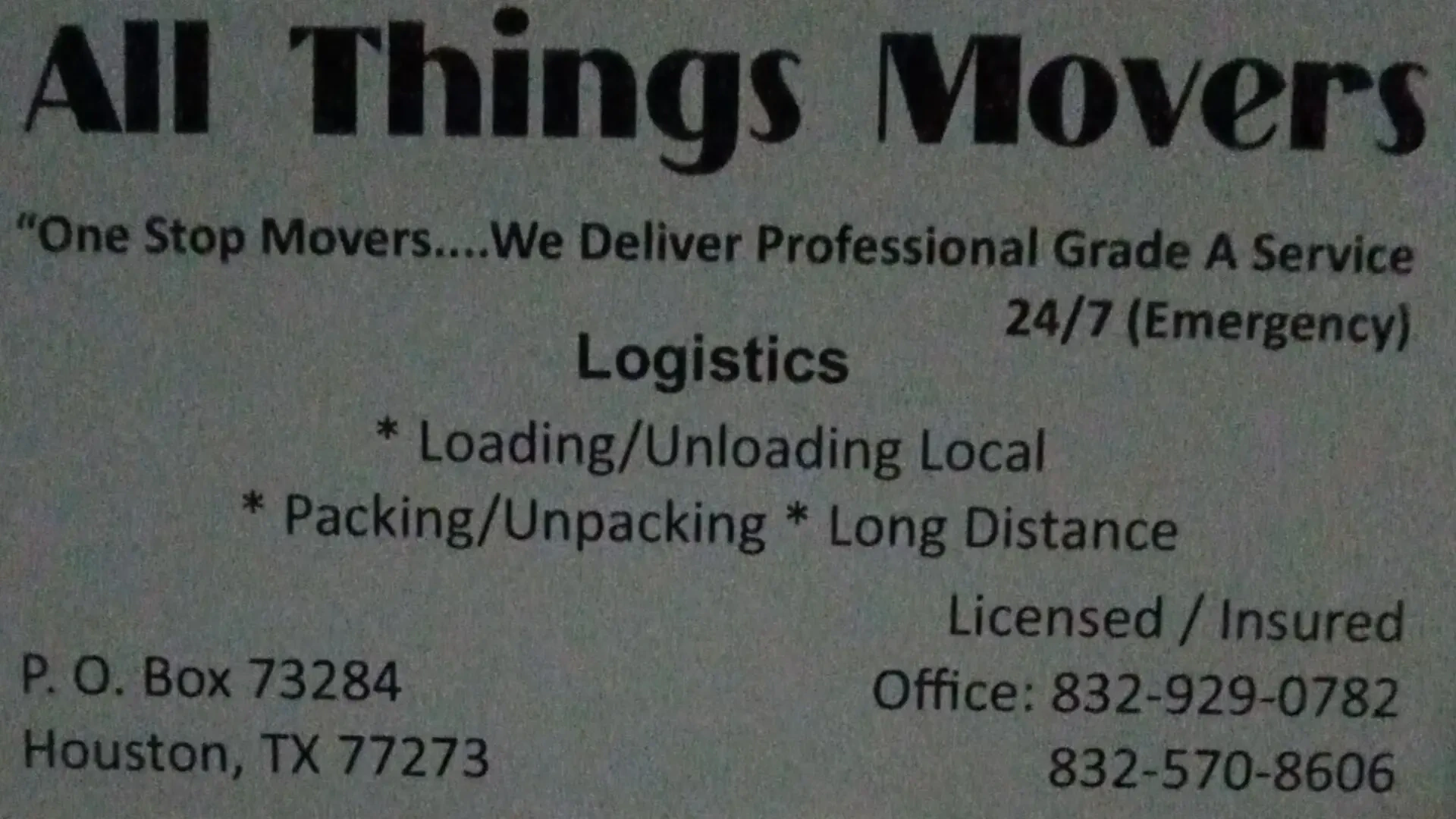 Work photo for ALL Things movers same day service starting at $89. An hour an up