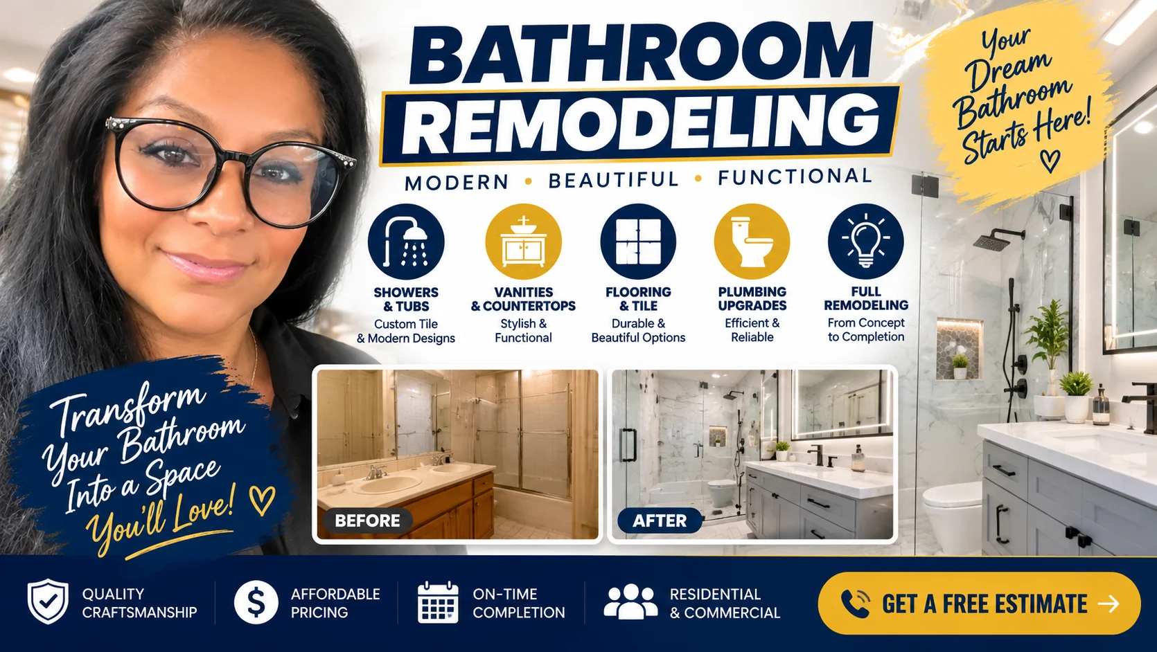 Work photo for Bathroom and Kitchen Remodeling