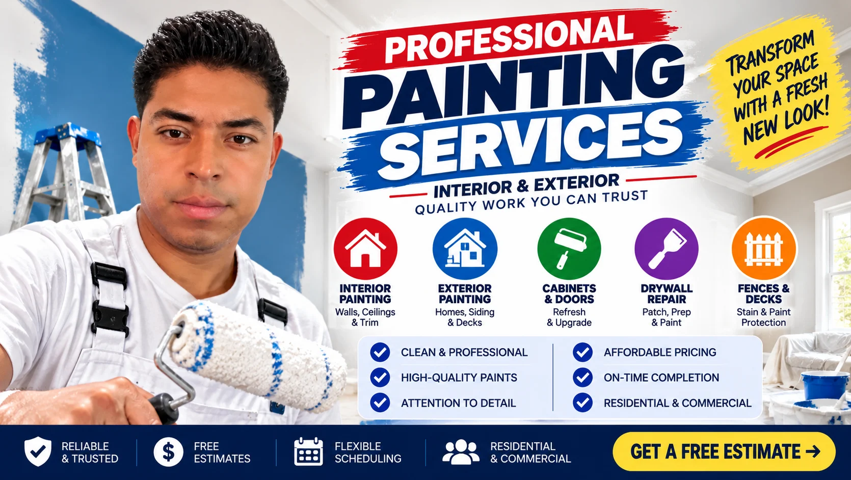 Work photo for Interior & Exterior Painting – Professional & Clean Finish