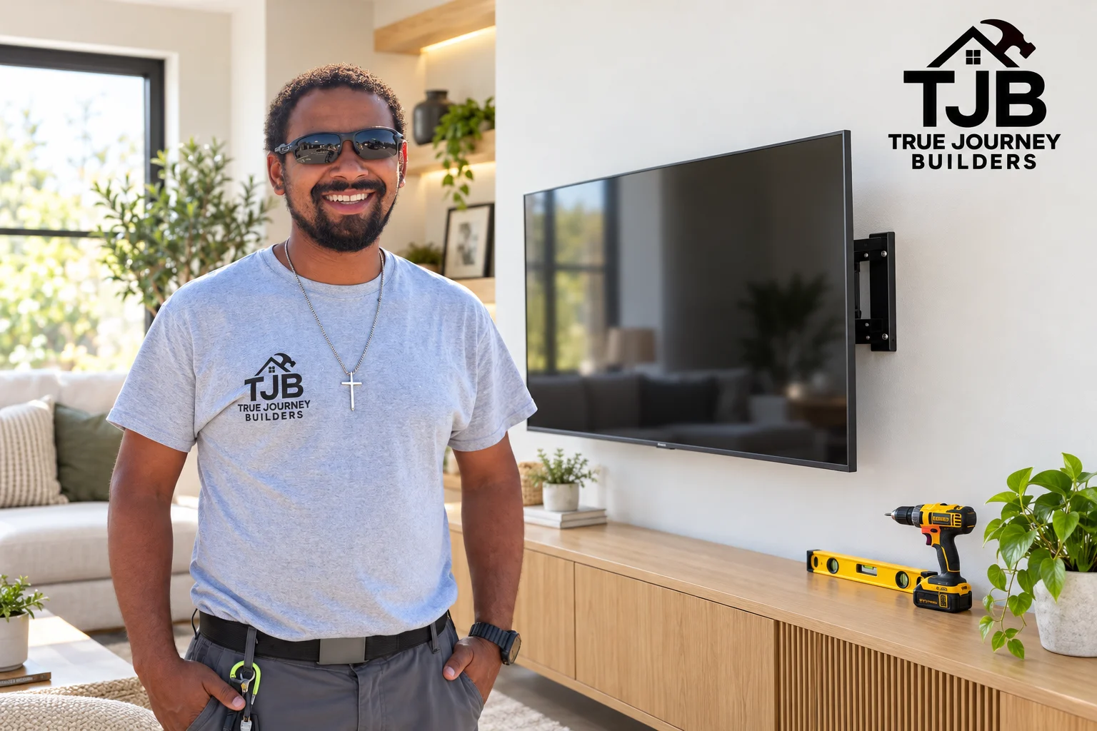 Work photo for Mount your TV and Connect All Cables